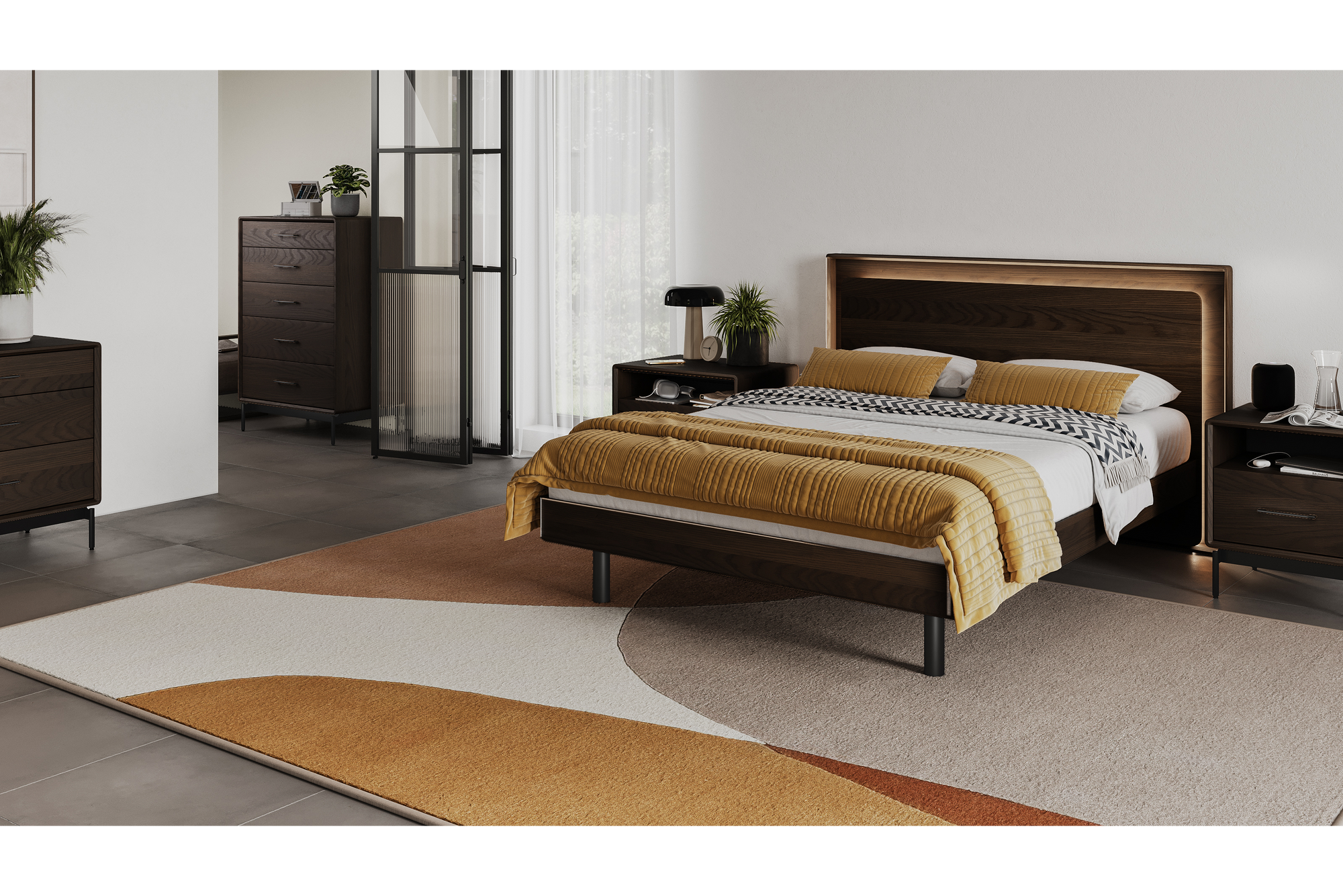 Up Linq Bed Toasted Oak