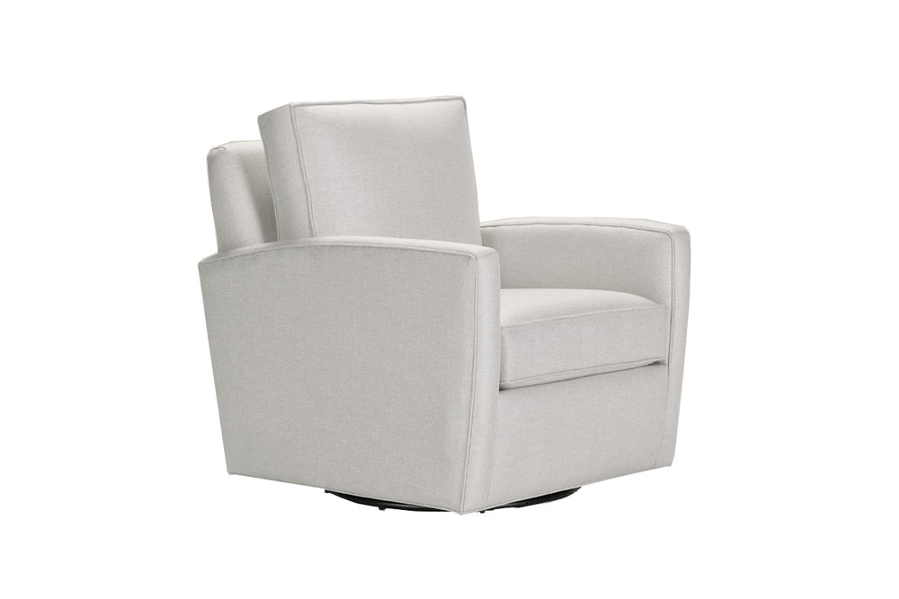 Quick ship Lincoln swivel glider accent chair available in 20 fabrics ...