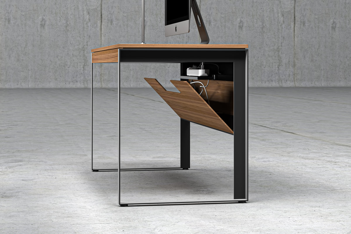 BDI Linea 6221 Office Desk - Charcoal Stained Ash